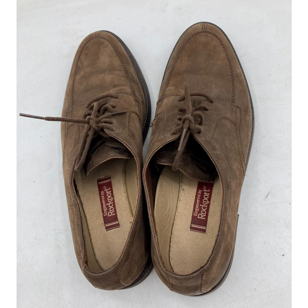 Rockport Mens‎ Suede Leather Oxfords Dress Casual Comfort Shoes Brown 11